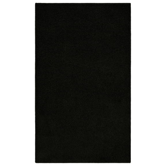 Garland Rug Clayton Plush Black Basic Utility Indoor Area Rug, 3' x 5'