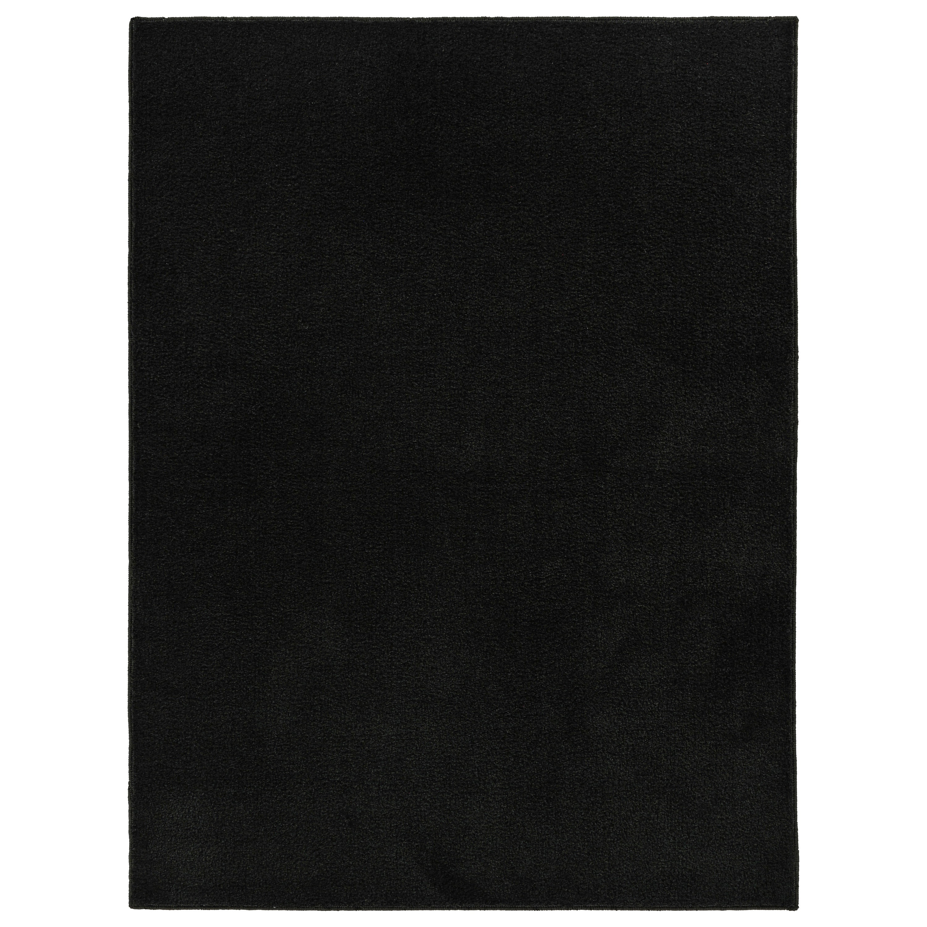 Garland Rug Clayton Plush Black Basic Utility Indoor Area Rug, 5' x 6'
