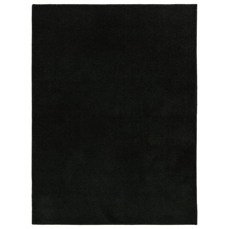 Garland Rug Clayton Plush Black Basic Utility Indoor Area Rug, 5' x 6'