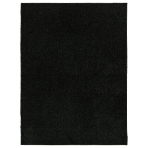 Garland Rug Clayton Plush Black Basic Utility Indoor Area Rug, 5' x 6'