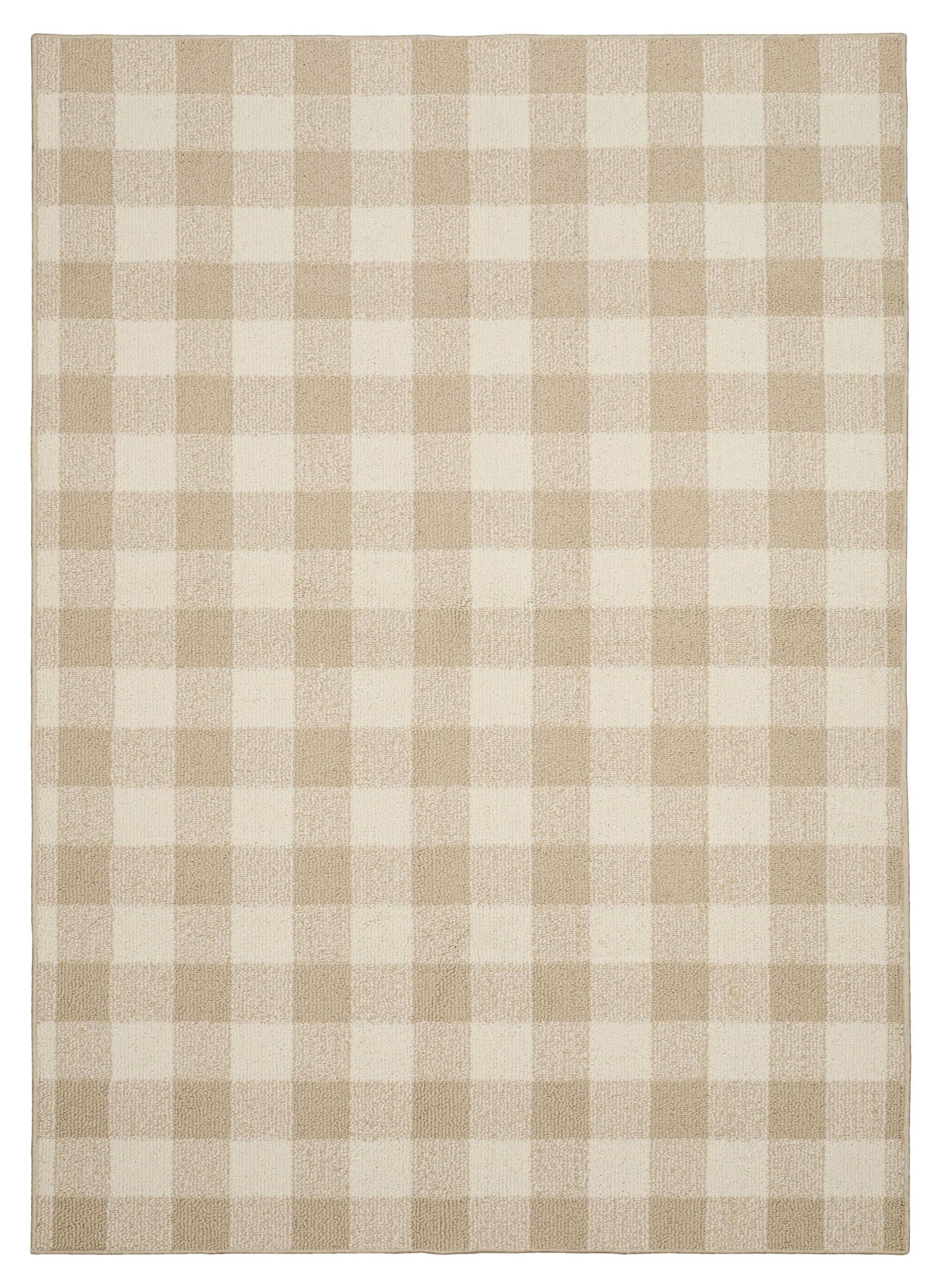 Country Charm 7' x 10' Tan/Ivory Tufted Geometric Area Rug