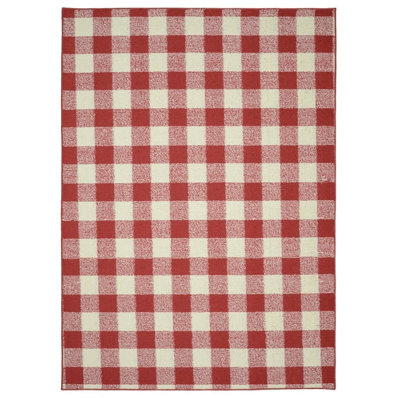 Garland Rug Country Living Buffalo Plaid 7 ft. x 10 ft. Area Rug Chili Red/Ivory