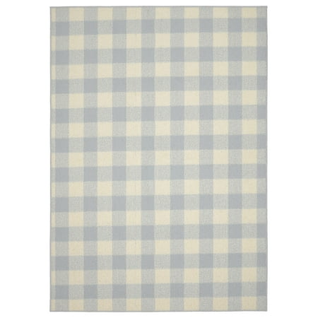 Garland Rug Country Living Buffalo Plaid 7 ft. x 10 ft. Area Rug Soft Silver/Ivory