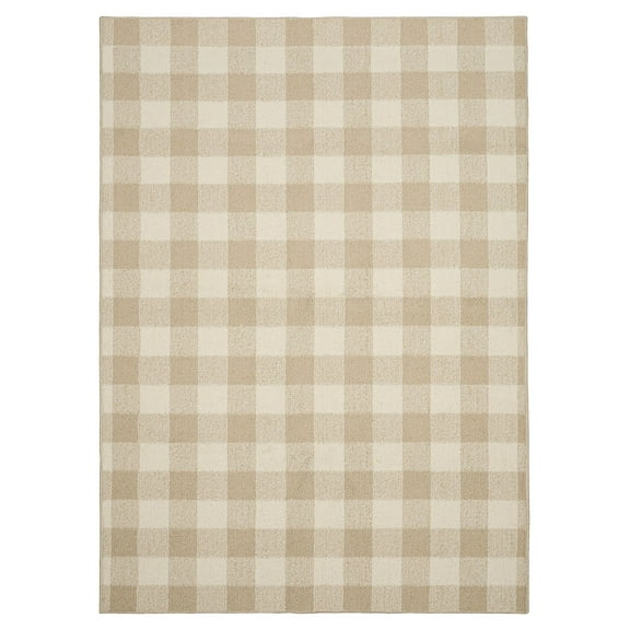 Garland Rug Country Living Buffalo Plaid 5 ft. x 7 ft. Area Rug Tan/Ivory