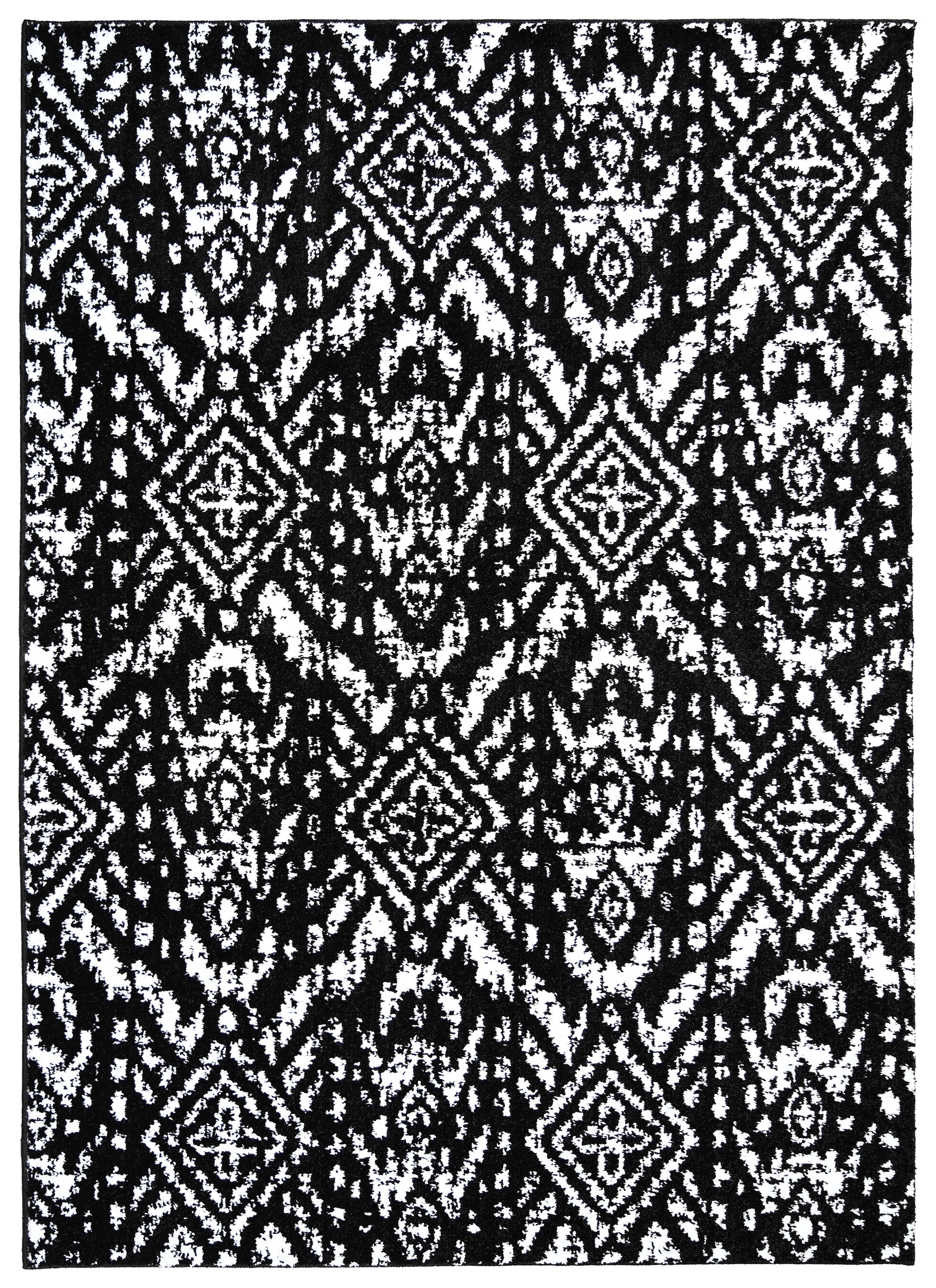 Garland Rug Denali Polypropylene Black/White Indoor Area Rug, 7' x 10'