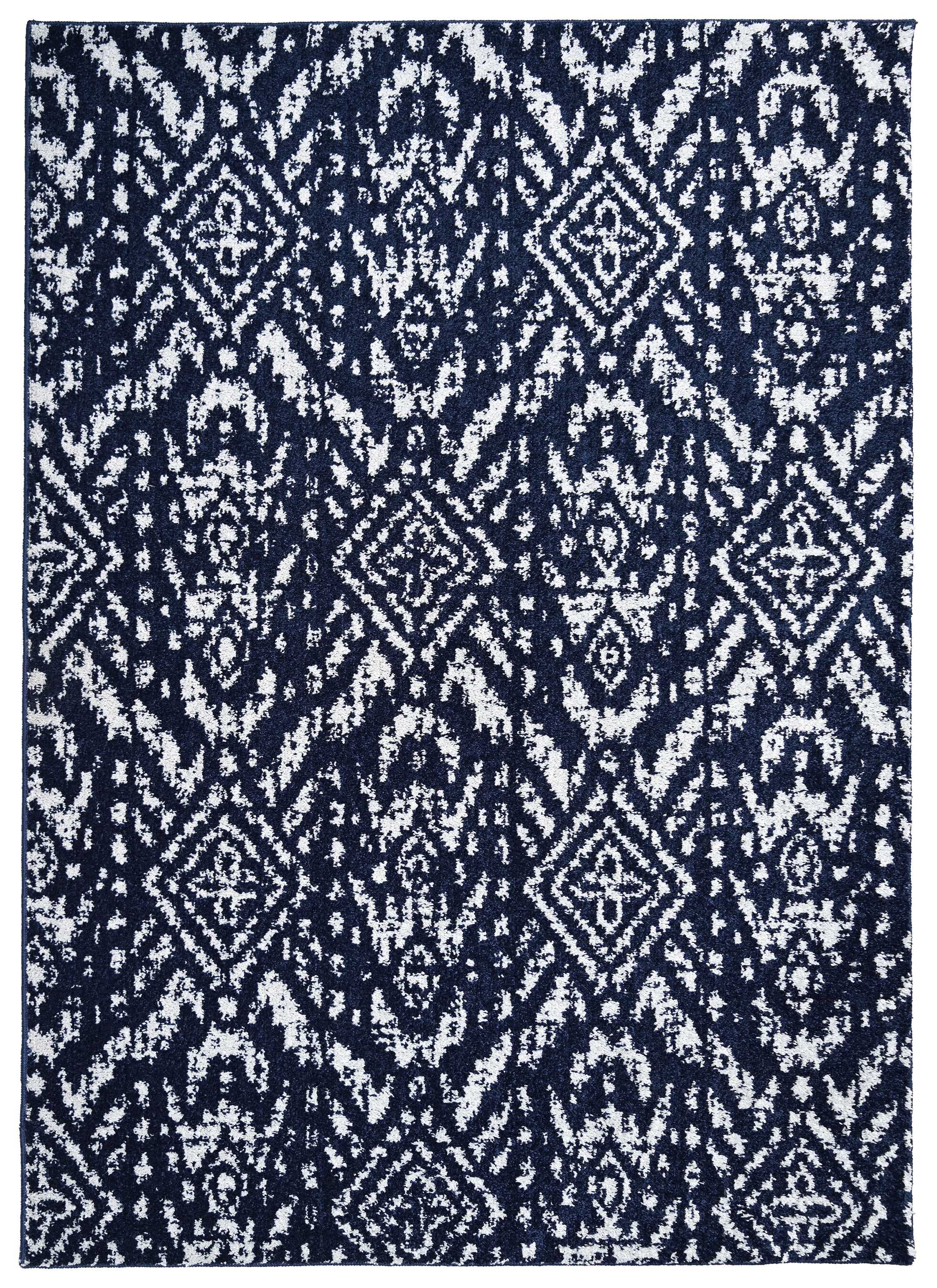 Garland Rug Denali Polypropylene Navy/Silver Indoor Area Rug, 7' x 10'