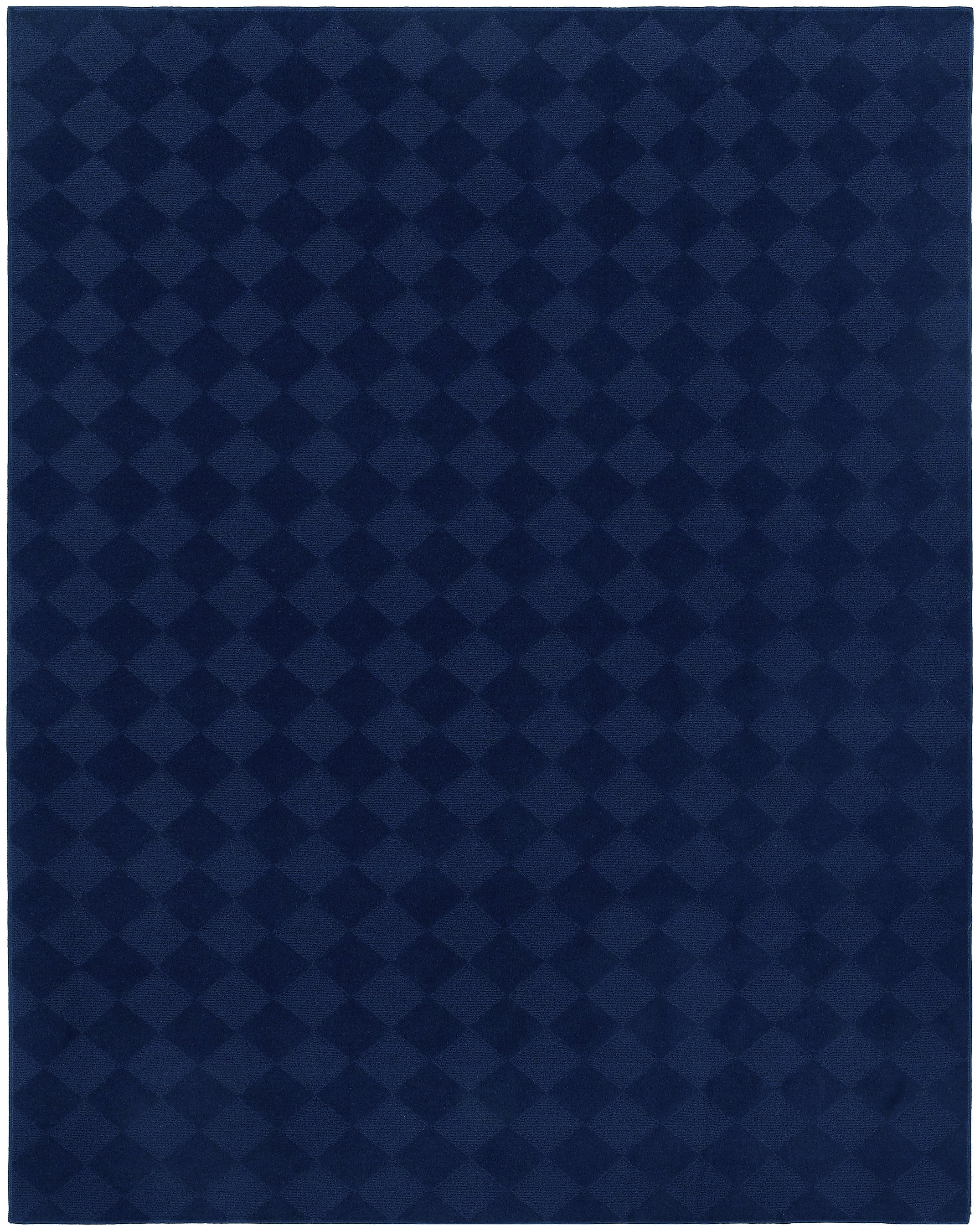 Navy Diamond Tufted 9' x 12' Rectangular Synthetic Rug