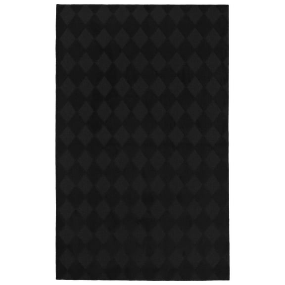 Garland Rug Diamond Polypropylene Black Indoor Area Rug, 5' x 7'