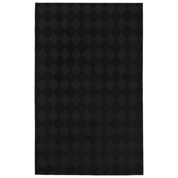 Garland Rug Diamond Polypropylene Black Indoor Area Rug, 5' x 7'
