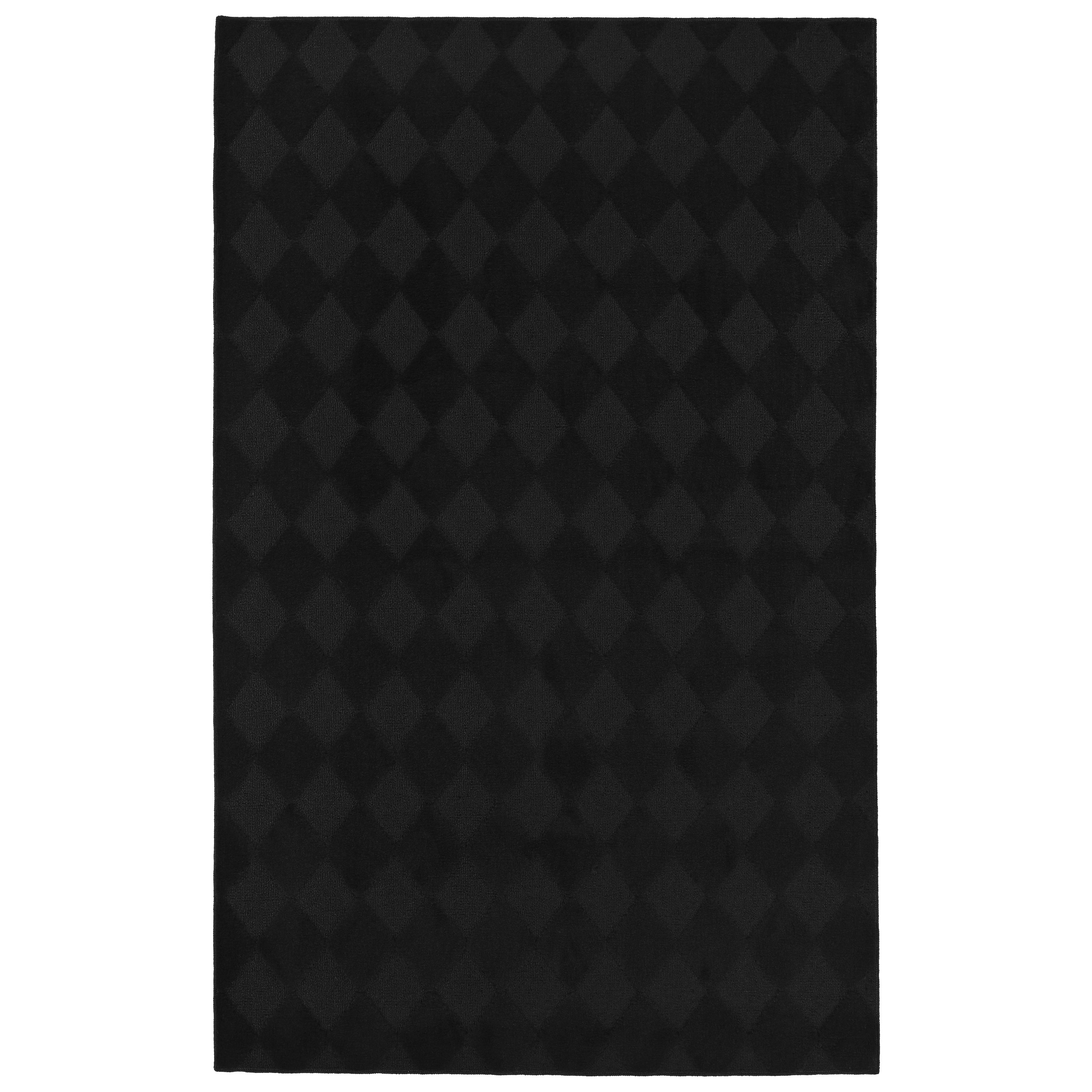 Garland Rug Diamond Polypropylene Black Indoor Area Rug, 6' x 9'