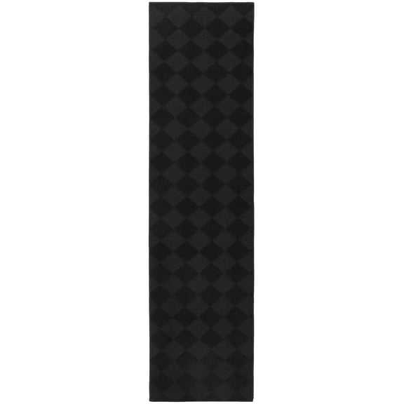 Garland Rug Diamond Polypropylene Black Indoor Runner Rug, 2' x 8'