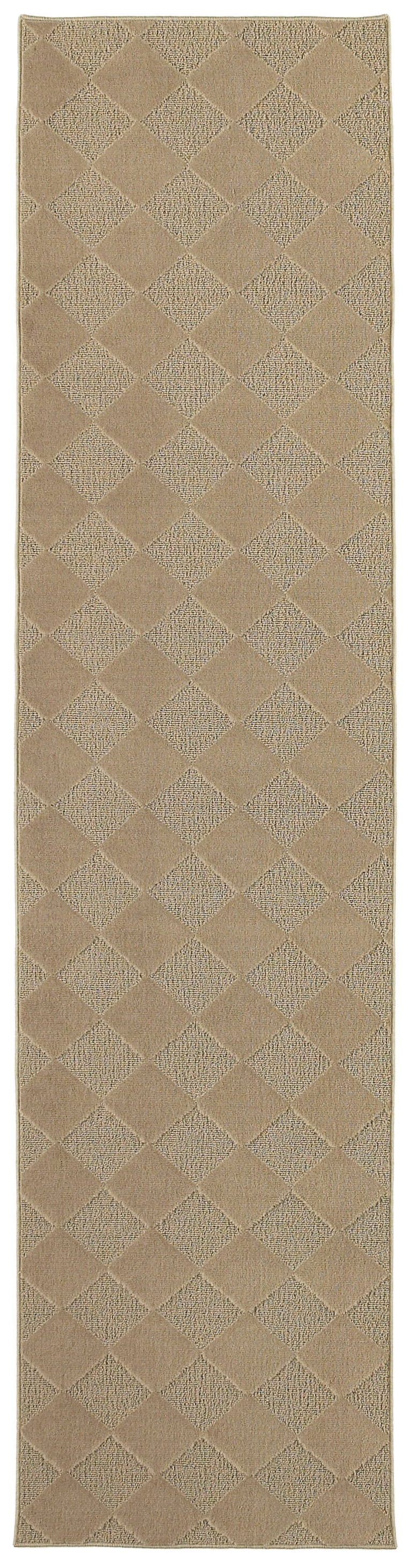 Garland Rug Diamond Polypropylene Tan Indoor Runner Rug, 3' x 8'