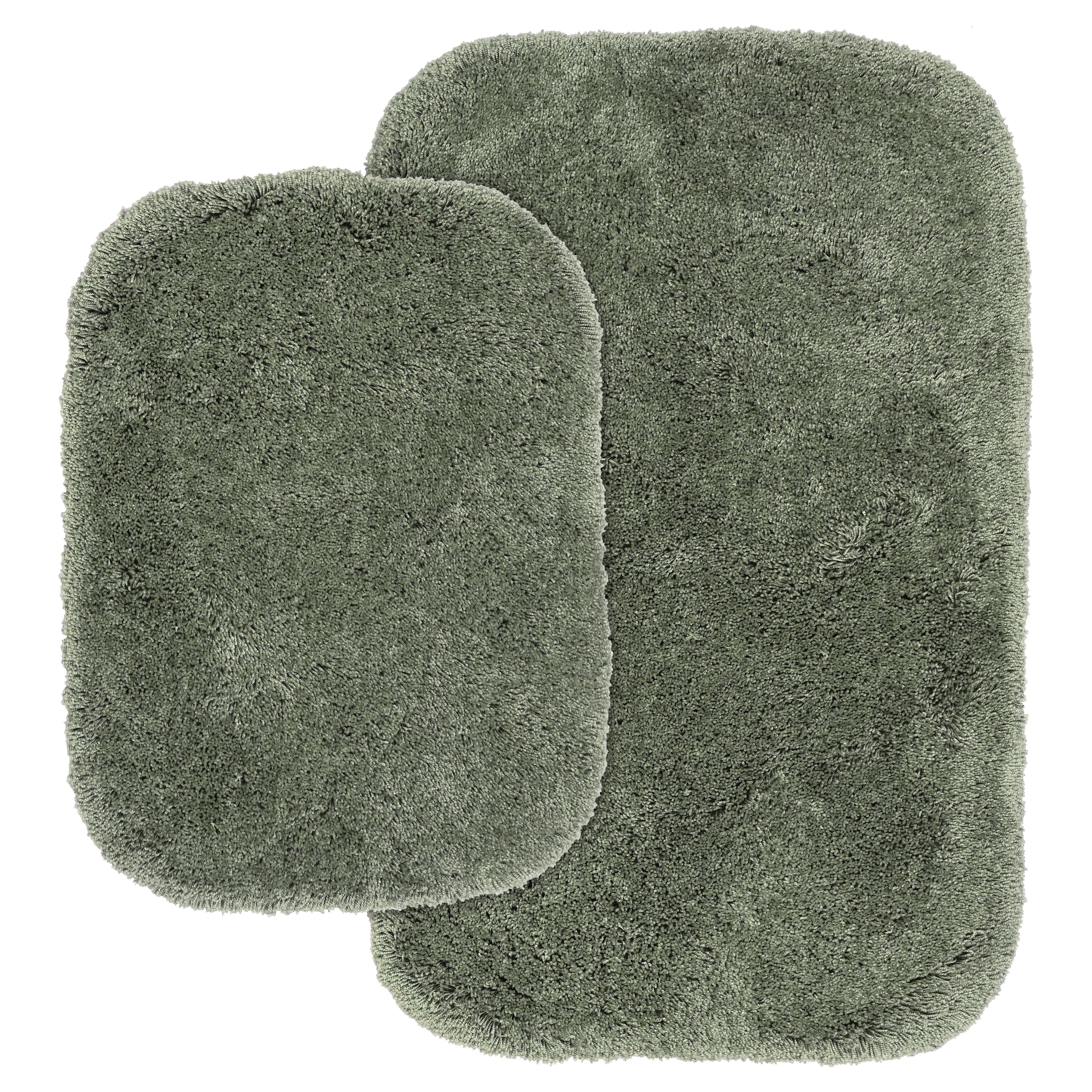 Deep Fern Ultra Plush Washable Nylon Bath Rug Set