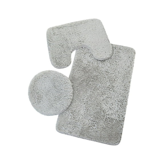 Garland Rug Finest Luxury Basin Gray 3-Piece Set Ultra Plush Washable Bath Rug Set - Soft, Absorbent, And Stylish For Your Bathroom