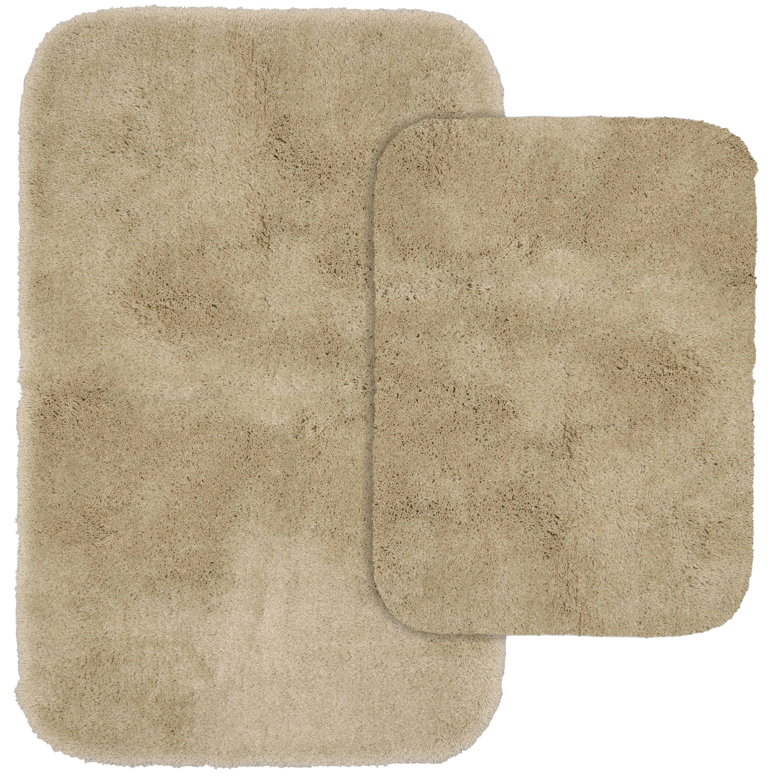 Luxury Ultra Plush Beige Nylon Bath Rug Set