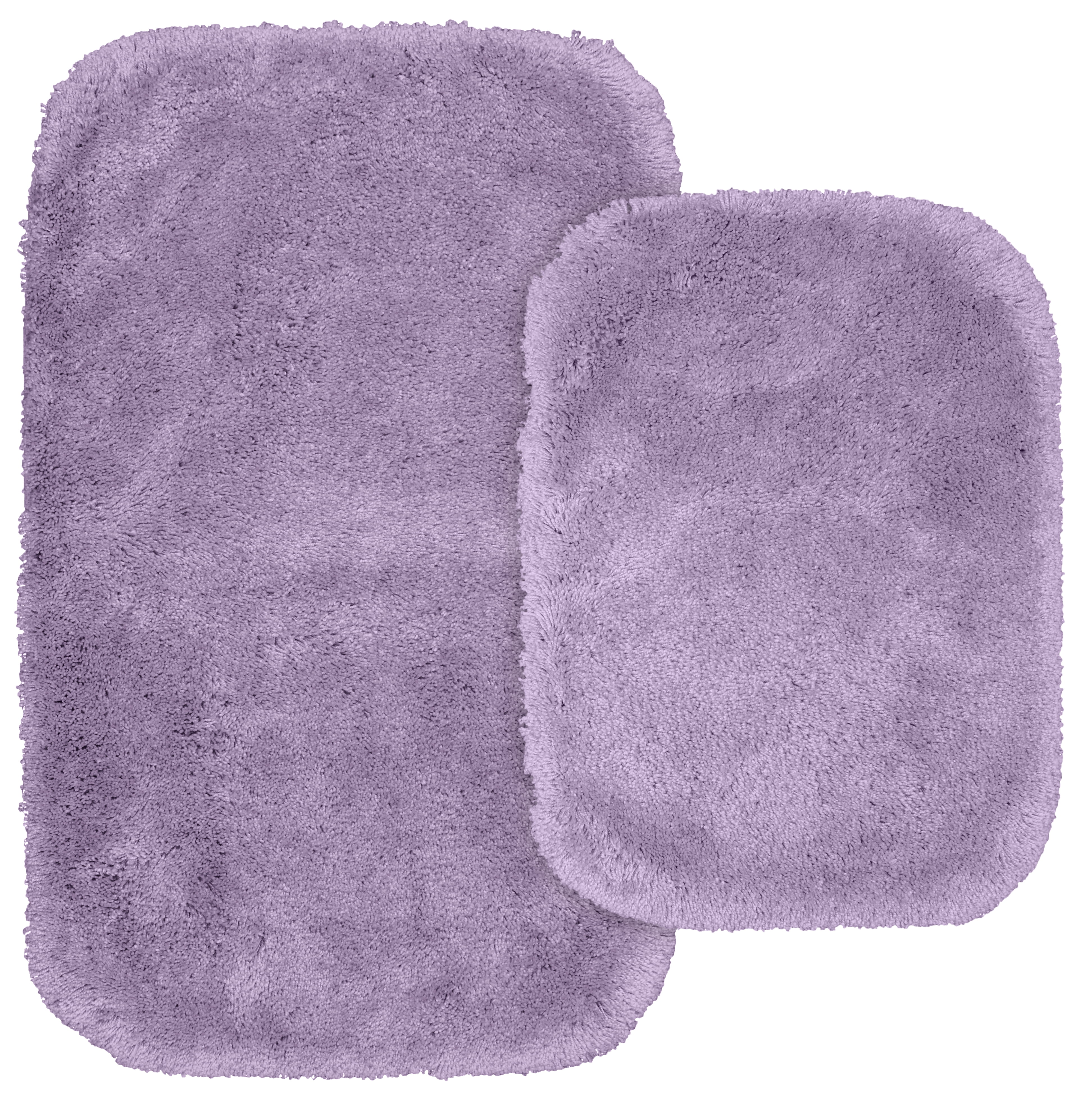 Purple Ultra Plush Nylon Bath Rug Set, 2-Piece