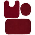 thumbnail image 1 of Garland Rug Finest Luxury Washable Bath Set, 3 Piece Set (21"x34" Bath Rug, Contour Rug, & Toilet Lid) Chili Red, 1 of 5