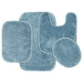 thumbnail image 1 of Garland Rug Finest Luxury Washable Bath Set, 4 Piece Set (2 Bath Rugs, Contour, & Lid) Basin Blue, 1 of 6