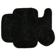 thumbnail image 1 of Garland Rug Finest Luxury Washable Bath Set, 4 Piece Set (2 Bath Rugs, Contour, & Lid) Black, 1 of 6