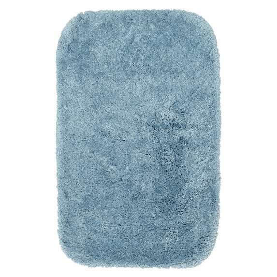 Garland Rug Finest Luxury Washable Nylon Basin Blue Bath Rug, 24" x 40"