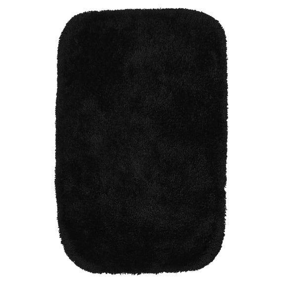 Garland Rug Finest Luxury Washable Nylon Black Bath Rug, 24" x 40"