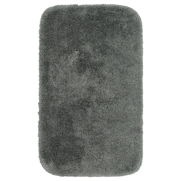 Garland Rug Finest Luxury Washable Nylon Dark Gray Bath Rug, 24" x 40"