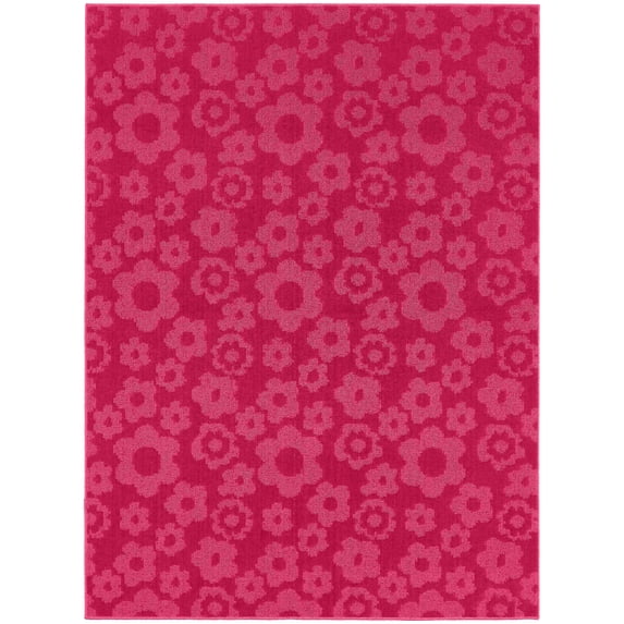 Garland Rug Flowers 5 Ft. x 7 Ft. Area Rug Pink