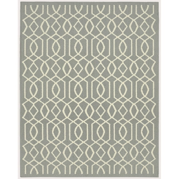 Garland Rug Fretwork Silver/Ivory 5'x7' Indoor Area Rug