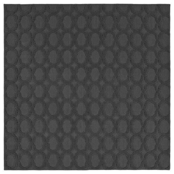 Garland Rug Garden Trellis Polypropylene Cinder Gray Square Indoor/Outdoor Area Rug, 6' x 6'