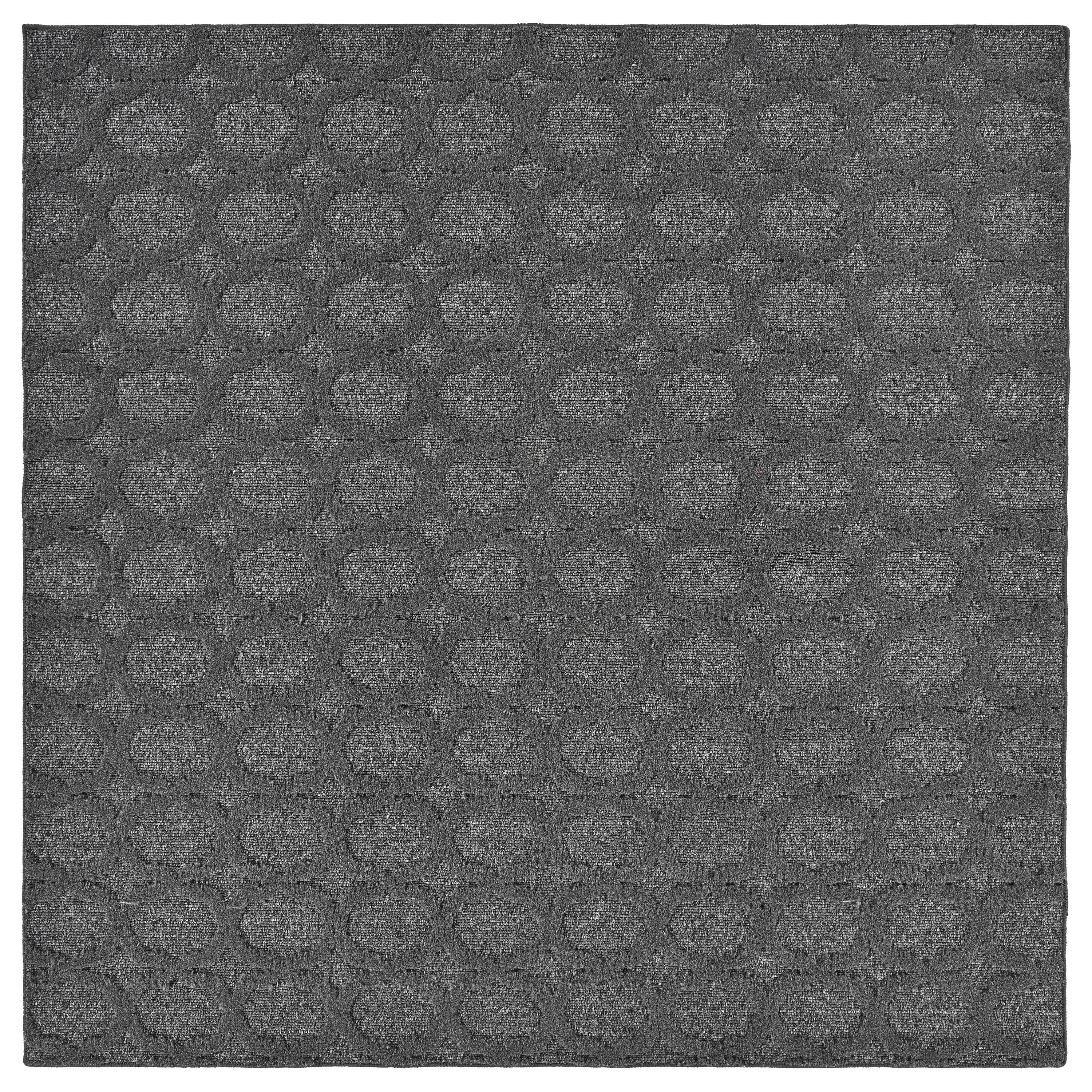 Garland Rug Garden Trellis Polypropylene Heather Gray Square Indoor/Outdoor Area Rug, 6' x 6'
