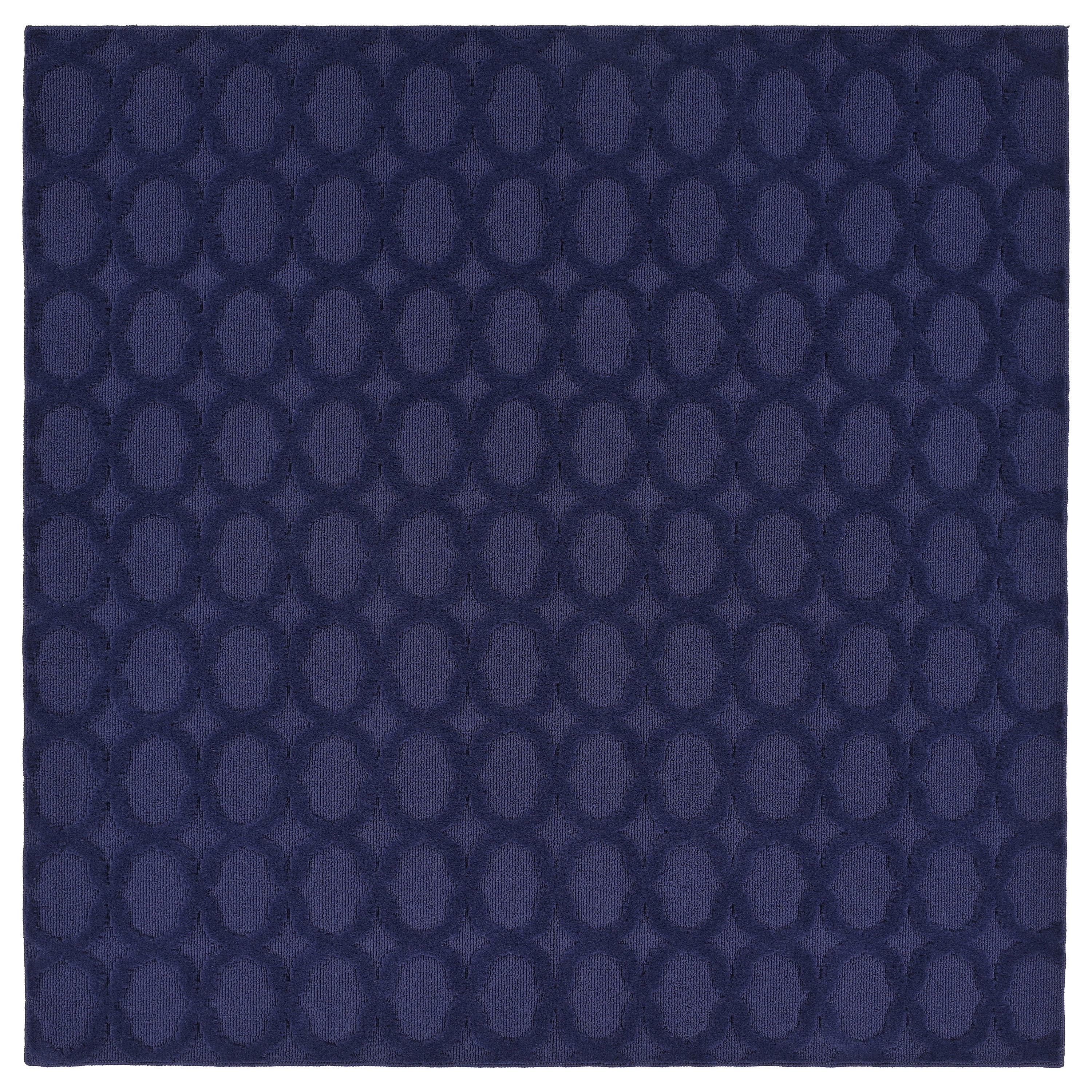 Garland Rug Garden Trellis Polypropylene Navy Square Indoor/Outdoor Area Rug, 6' x 6'