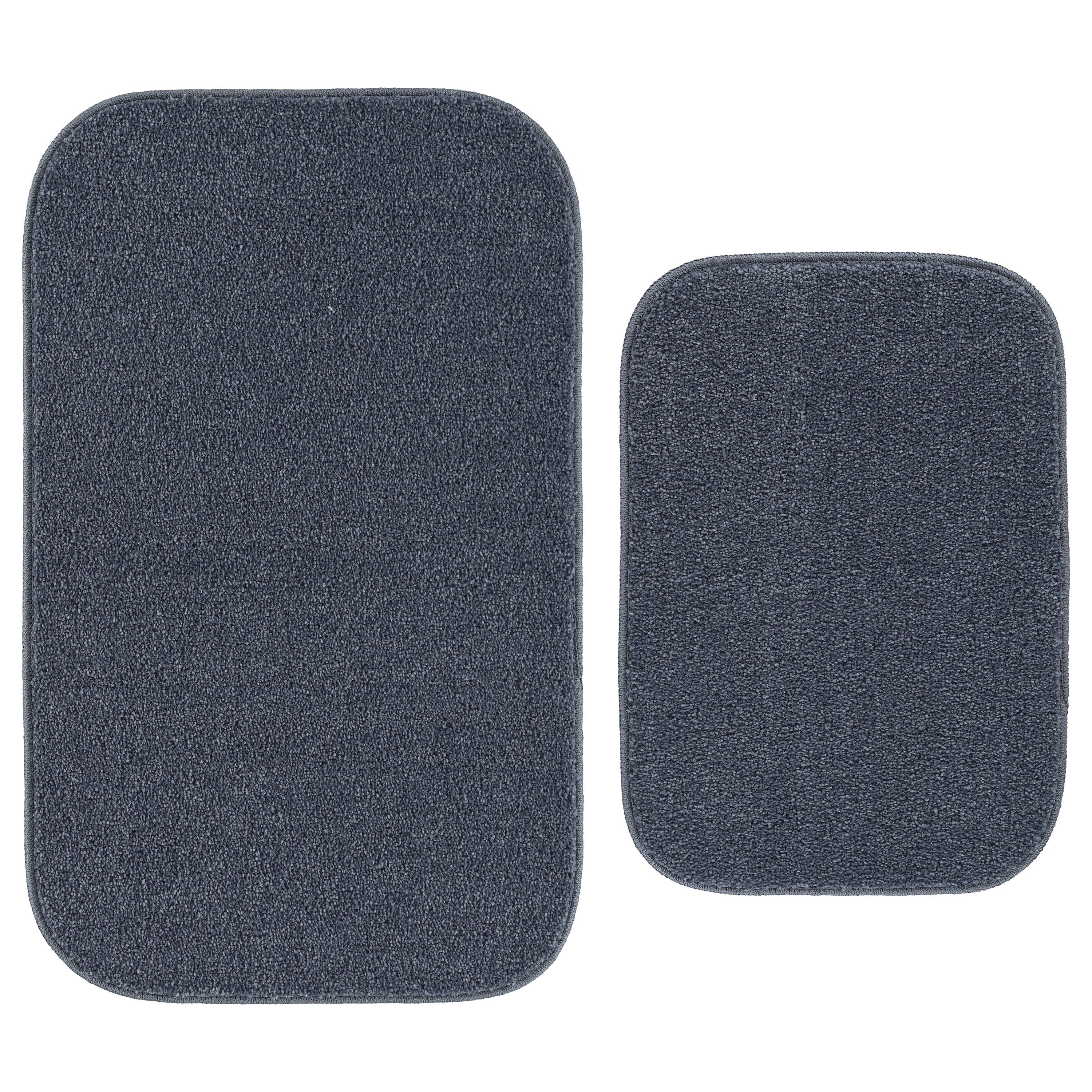 Garland Rug Gramercy Washable Bath Rug Set, 2 Piece (20"x34" & 17"x24") Slate Blue