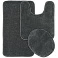 thumbnail image 1 of Garland Rug Gramercy Washable Bath Rug Set, 3 Piece (20"x34", Contour Rug, & Toilet Lid) Cinder Gray, 1 of 8