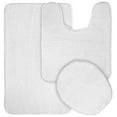 thumbnail image 1 of Garland Rug Gramercy Washable Bath Rug Set, 3 Piece (20"x34", Contour Rug, & Toilet Lid) White, 1 of 7