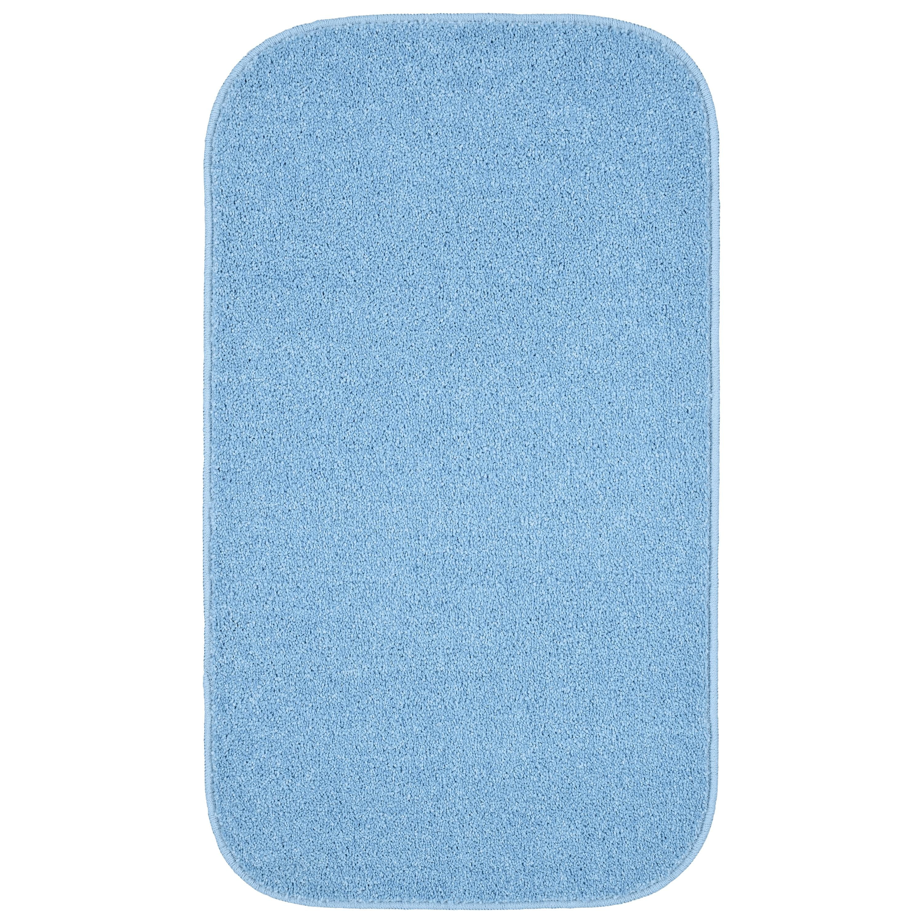 Garland Rug Gramercy Washable Polypropylene Basin Blue Bath Rug, 20" x 34"