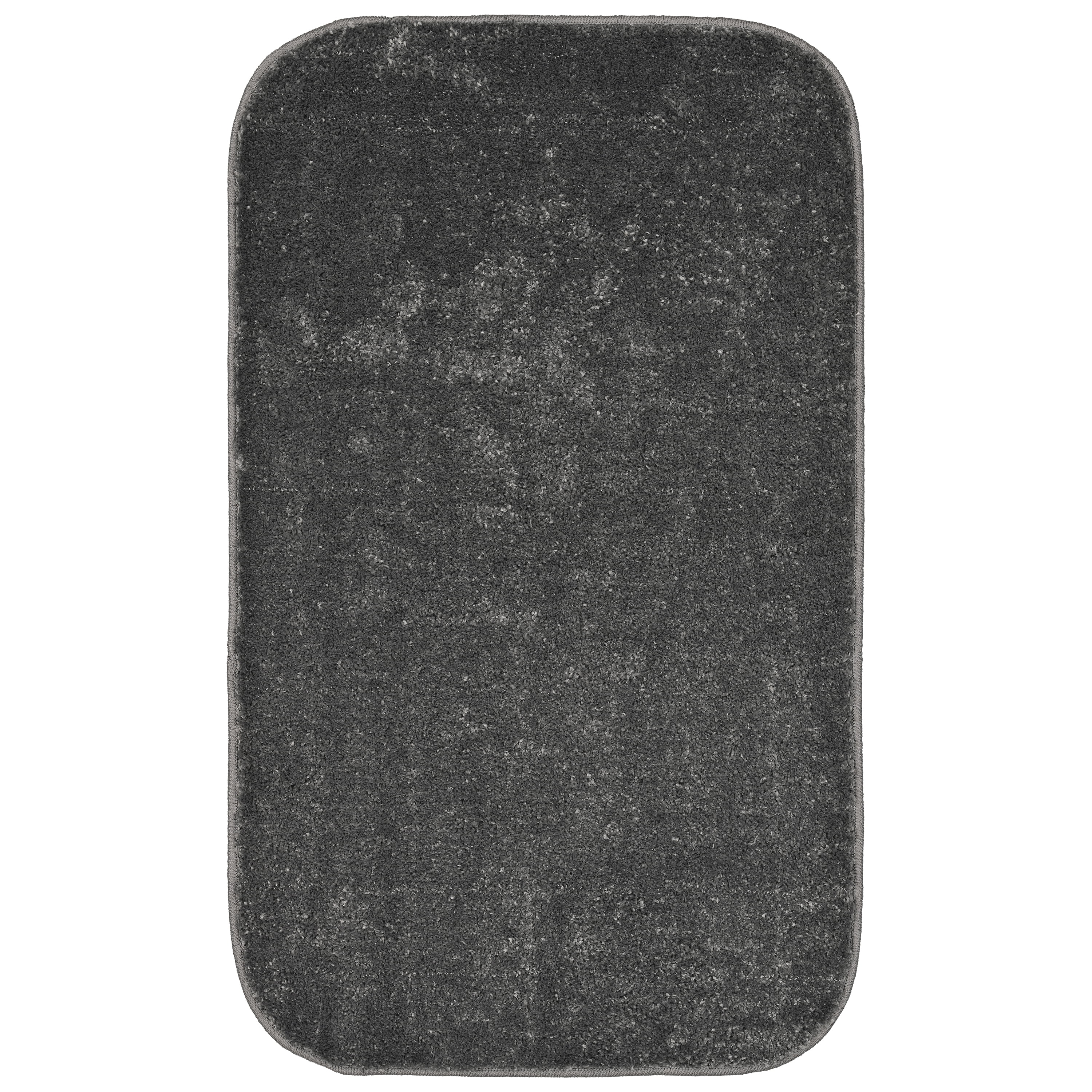 Garland Rug Gramercy Washable Polypropylene Cinder Gray Bath Rug, 24" x 40"