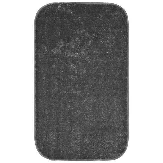 Garland Rug Gramercy Washable Polypropylene Cinder Gray Bath Rug, 24" x 40"