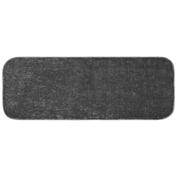 Garland Rug Gramercy Washable Polypropylene Cinder Gray Bathroom Runner, 22” x 60”
