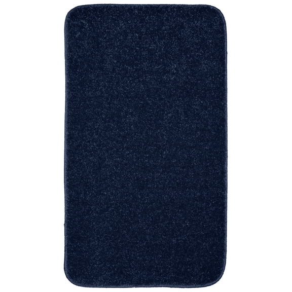 Garland Rug Gramercy Washable Polypropylene Navy Bath Rug, 20" x 34"