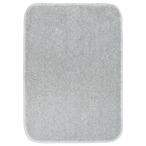Garland Rug Gramercy Washable Polypropylene Silver Bath Rug, 17" x 24"