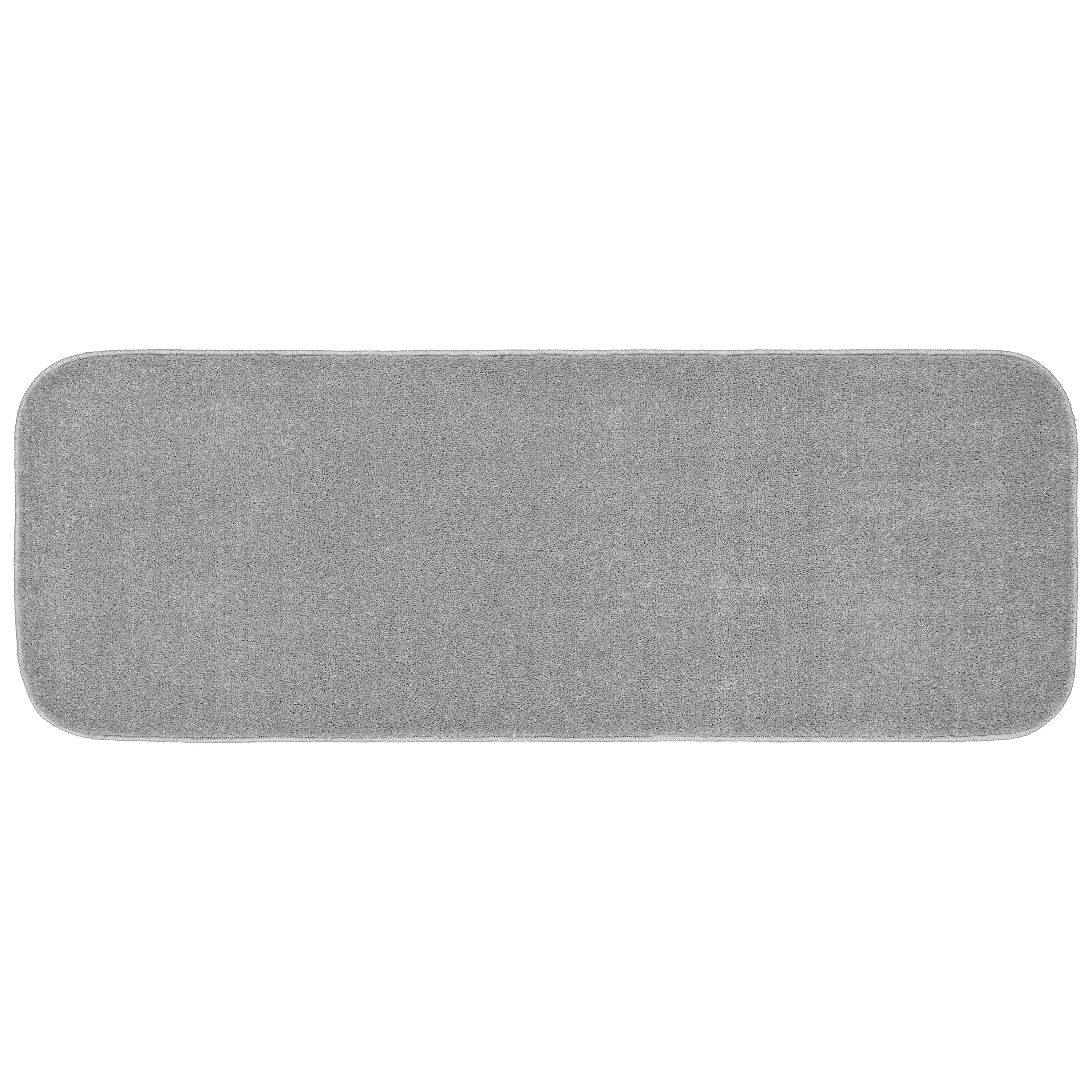 Garland Rug Gramercy Washable Polypropylene Silver Bathroom Runner, 22” x 60”