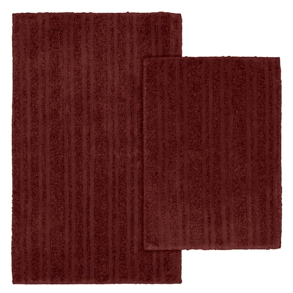 Garland Rug Grand Isle 2 Piece Nylon Washable Bathroom Rug Set Chili Red