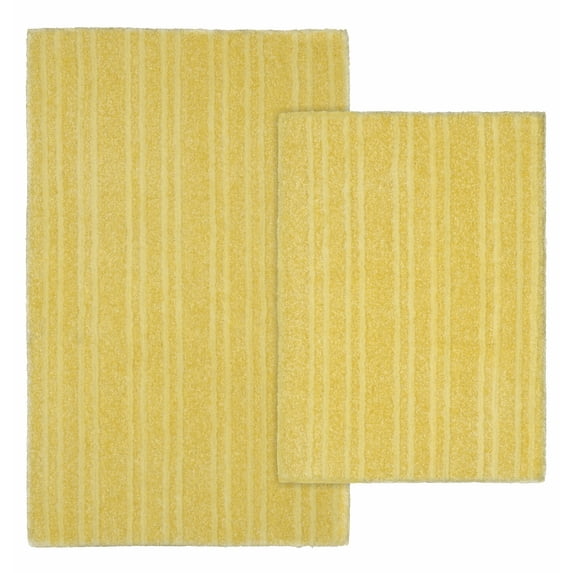 Garland Rug Grand Isle 2 Piece Nylon Washable Bathroom Rug Set Rubber Ducky Yellow