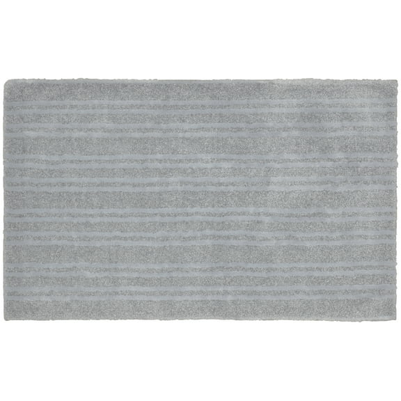 Garland Rug Grand Isle 24 in. x 40 in. Nylon Washable Bathroom Rug Platinum