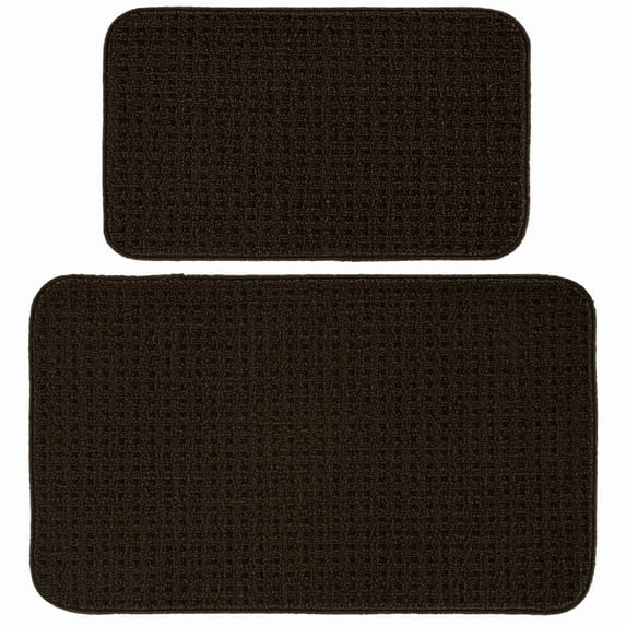 Garland Rug Herald Square 2pc Kitchen Rug Set 18 in. x 30 in. & 24 in. x 40 in. Mocha