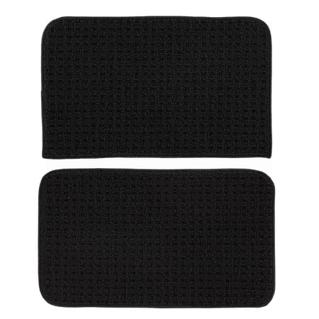 Garland Rug Herald Square Black Kitchen Rug Set, 2 Piece Sliced Set (18"x28" Sliced, and 18"x28")