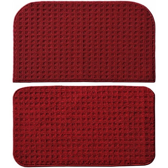 Garland Rug Herald Square 2pc Kitchen Rug Set 18 in. x28 in. Slice & 18 in. x28 in. Mat Burgandy
