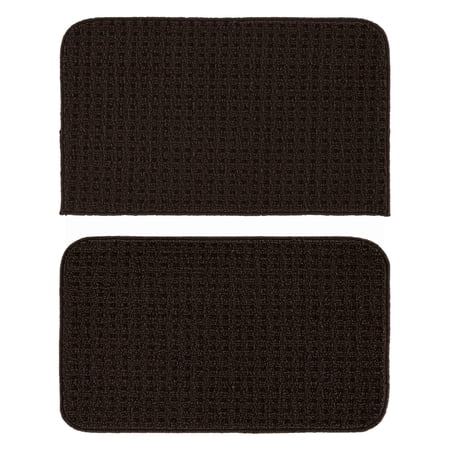 Garland Rug Herald Square 2pc Kitchen Rug Set 18 in. x28 in. Slice & 18 in. x28 in. Mat Mocha