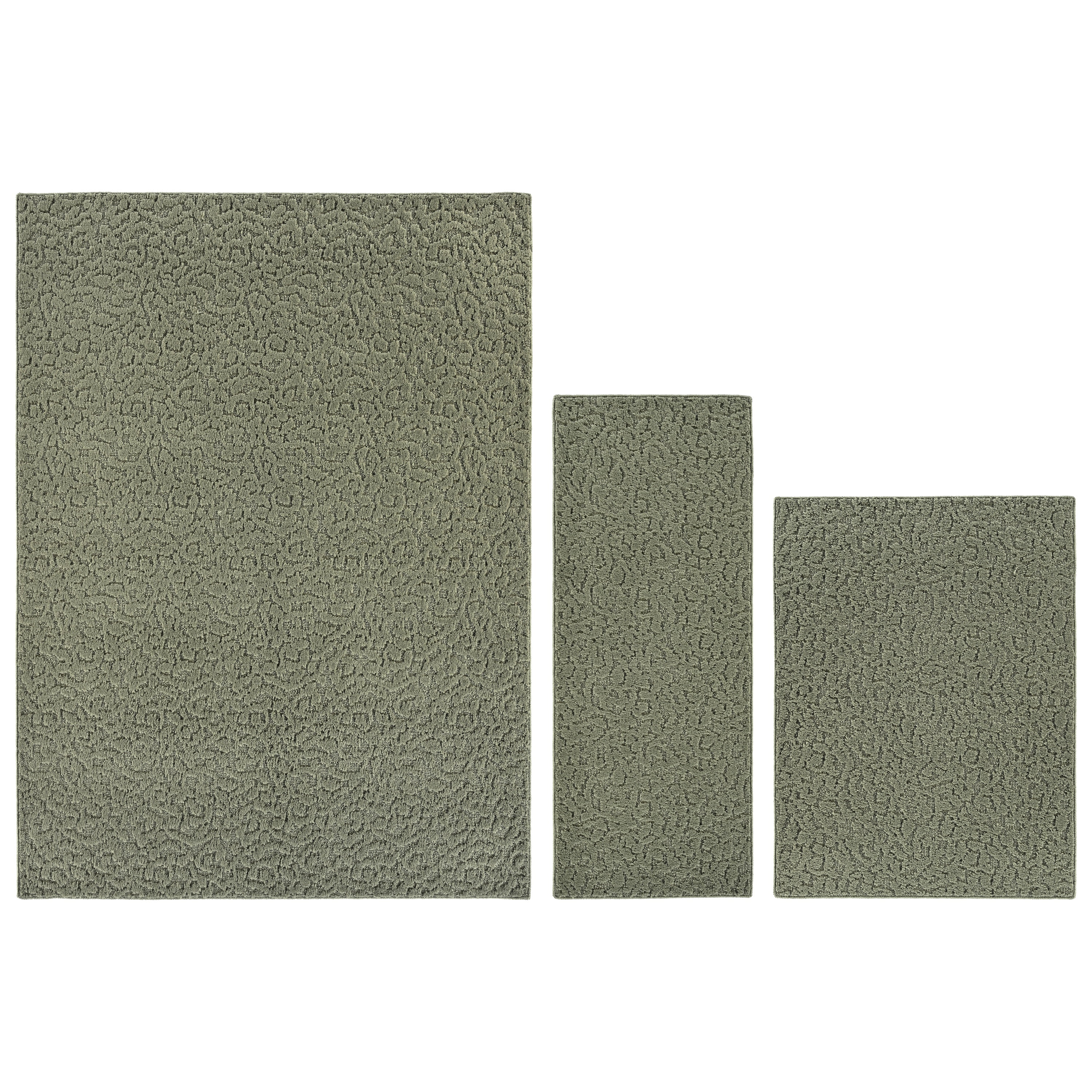 Garland Rug Ivy Indoor Rug Set, 3 Piece Set (5'x7', 3'x4', & 2'x5') Sage
