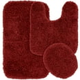 thumbnail image 1 of Garland Rug Jazz Washable Bath Rug Set, 3 Piece Set (21"x34" Bath Rug, Contour Rug, & Toilet Lid) Chili Pepper Red, 1 of 5